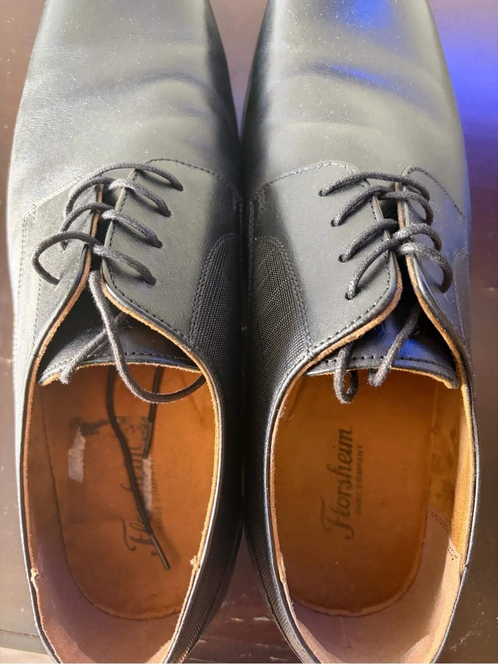 Florsheim Black Leather Cap-Toe Derby Oxford